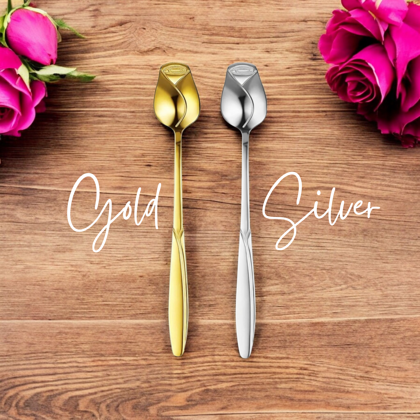 Beautiful Rose Bud Teaspoon - 5.2 in