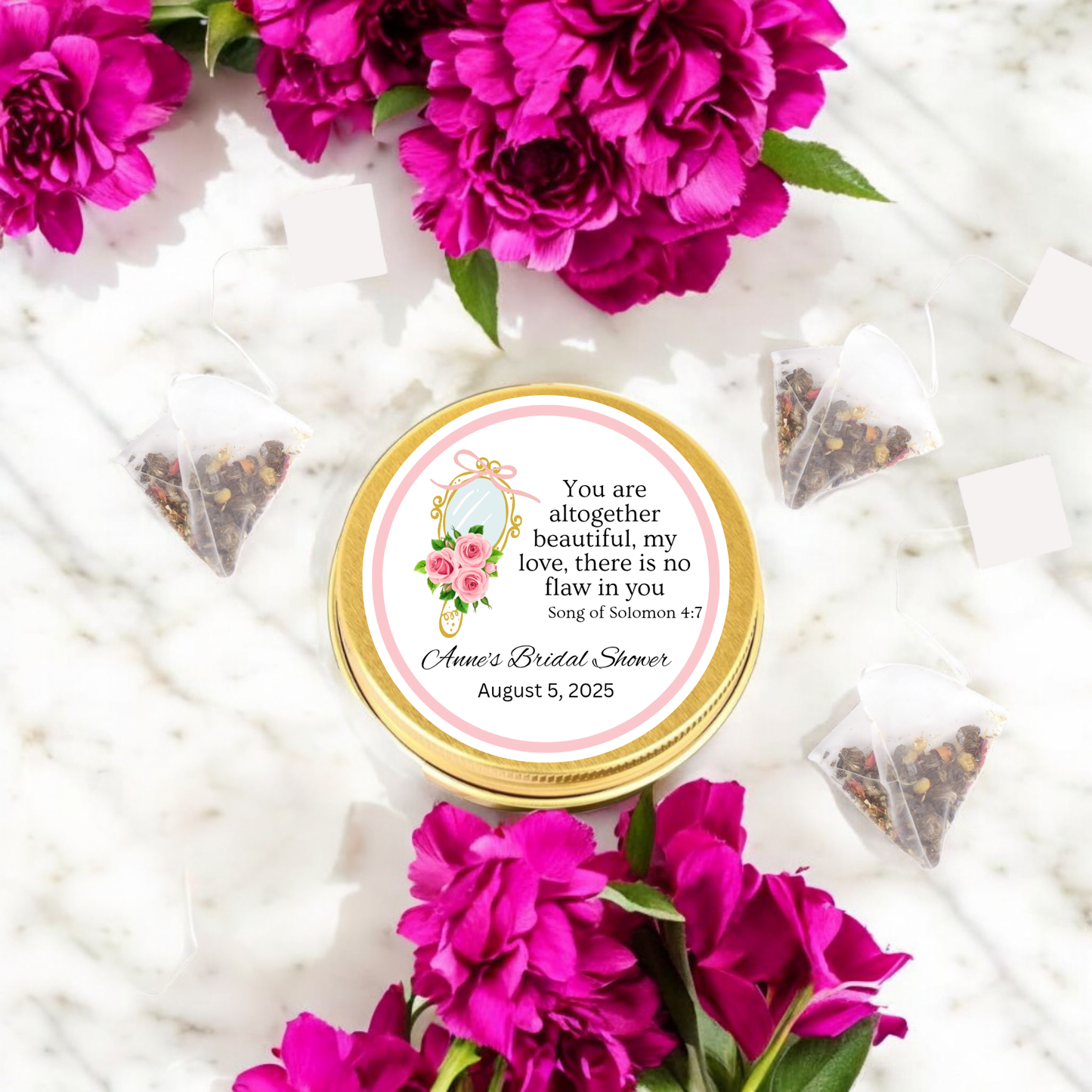 Mirror Bridal Shower Bible Tea Tin Party Favor (Set of 10)