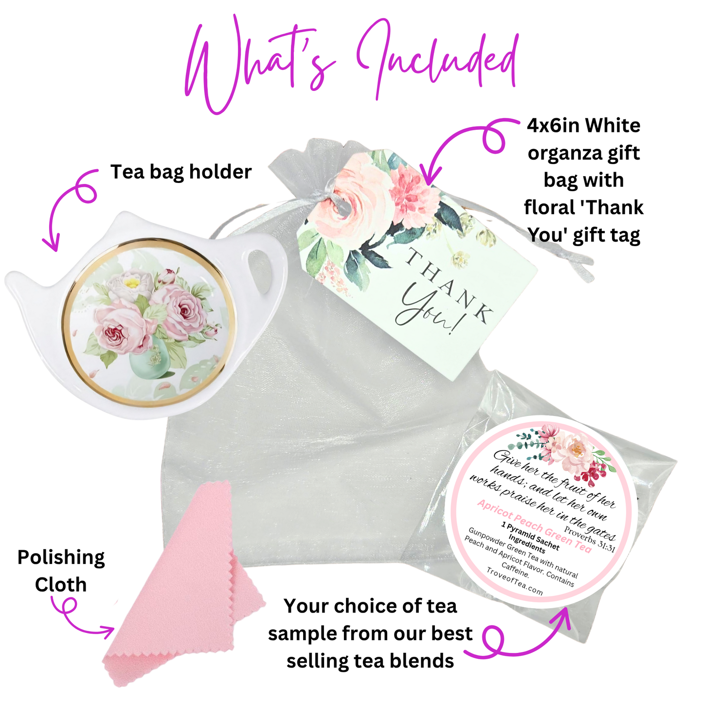 Golden Bloom Floral Tea Bag Coaster