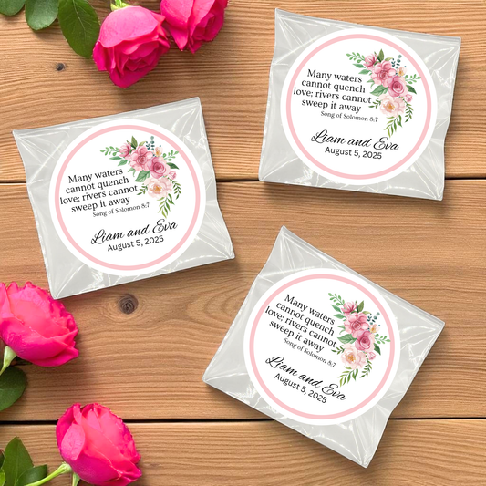Right Floral Wedding Engagement Scripture Tea Bag Party Favor (Set of 20)
