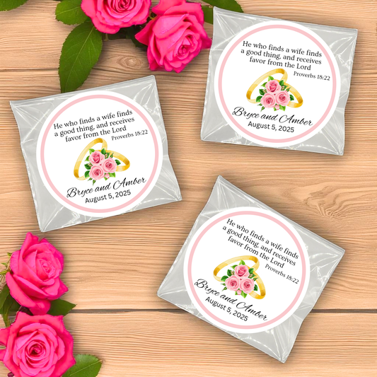 Wedding Rings Engagement Bible Verse Tea Bag Favor (Set of 20)
