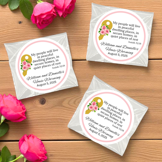 Key Housewarming Bible Scripture Tea Bag Party Favor (Set of 20)