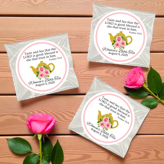 Teapot Women's Bible Study Tea Bag Party Favor (Set of 20)