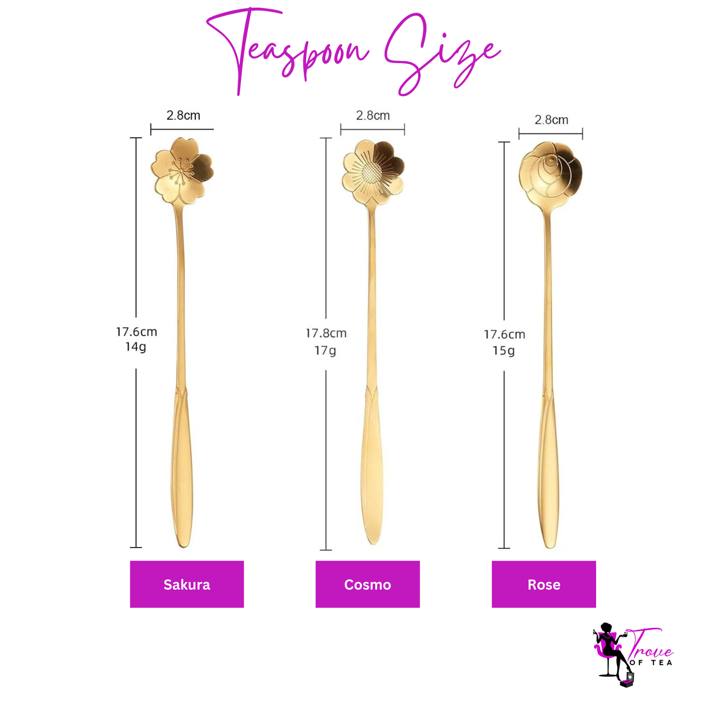 Long Flower Teaspoon Size