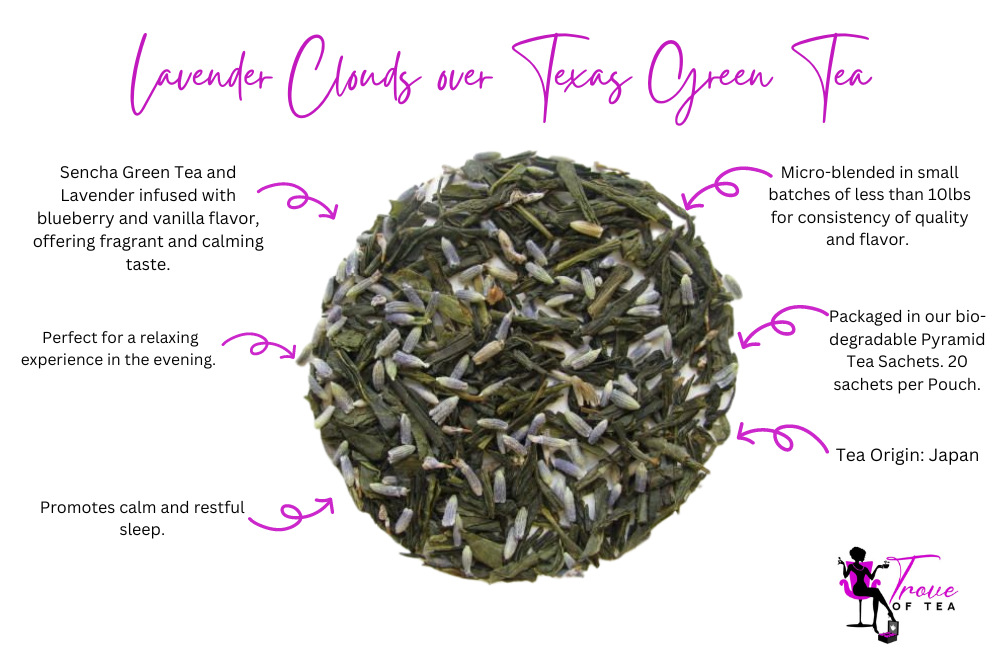 Calming Lavender Clouds Green Tea Features