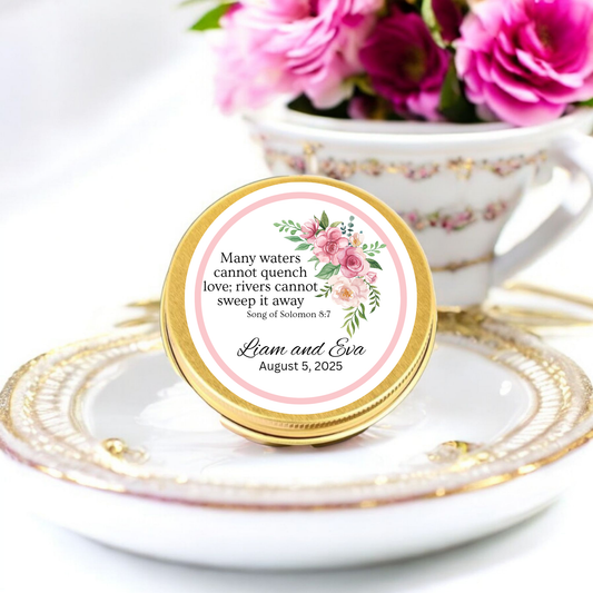 Right Floral Wedding Engagement Bible Tea Tin Party Favor(Set of 10)