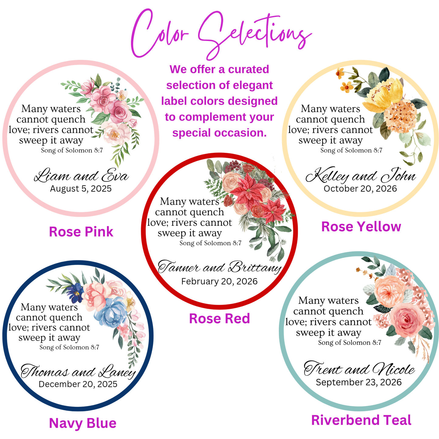 Right Floral Wedding Engagement Tea Bag Party Favor (Set of 20)