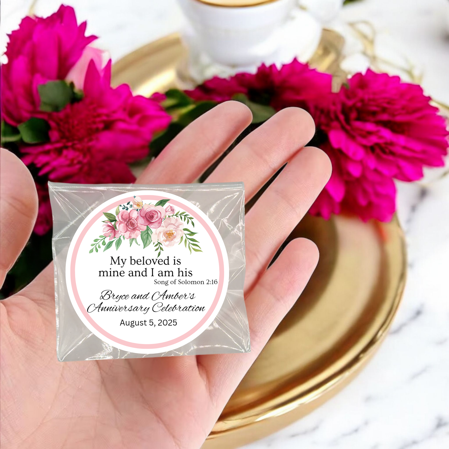 Top Floral Wedding Engagement Party Tea Bag Favor (Set of 20)