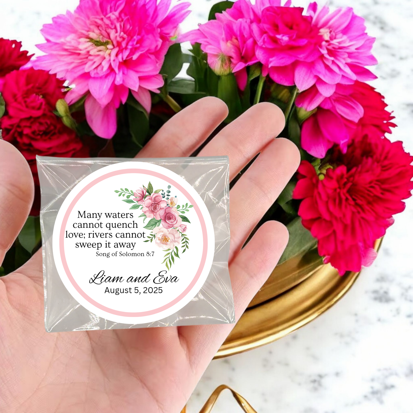 Right Floral Wedding Engagement Tea Bag Party Favor (Set of 20)