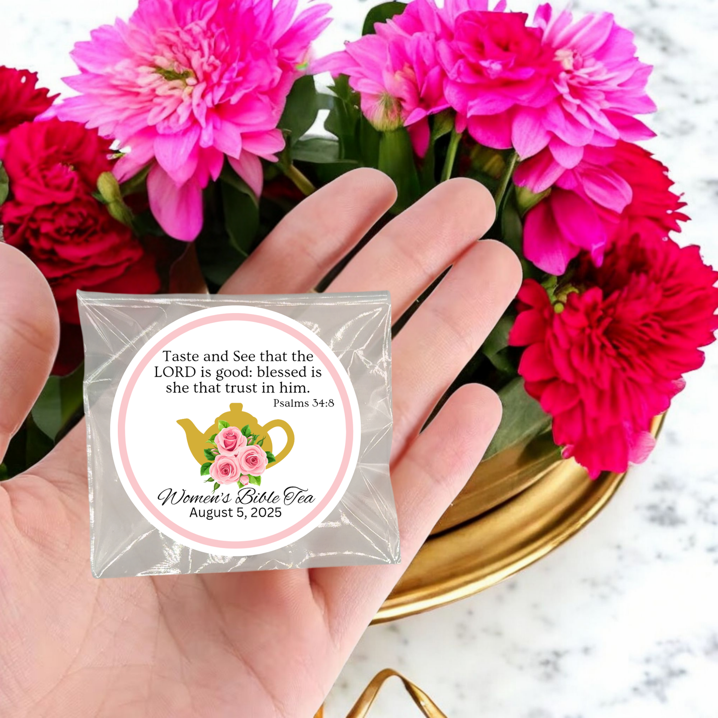 Teapot Women's Bible Study Tea Bag Party Favor (Set of 20)