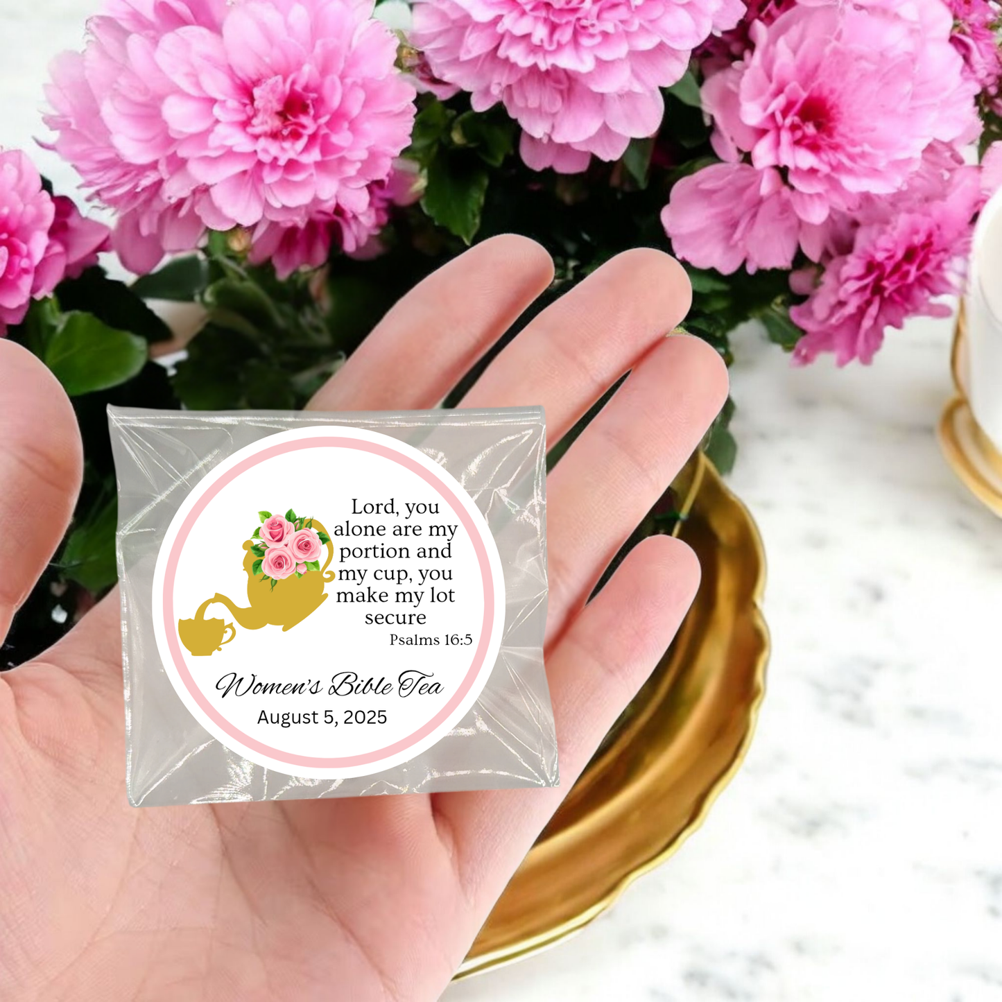 Teapot and Teacup Women's Bible Study Tea Bag Favor (Set of 20)