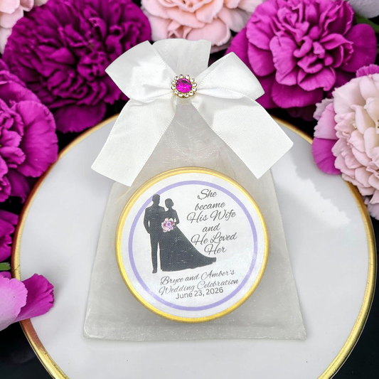 Loved Woman of God Bible Tea Favors in Personalized Tea Tins (Set of 10)