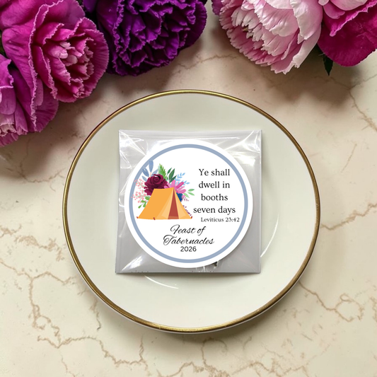 Feast of Tabernacles: Biblical Scripture Tea Bag Favors (Set of 20)