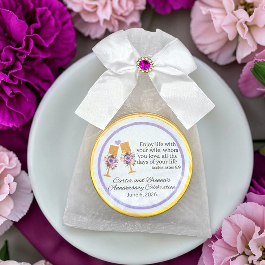 Glass Scripture Tea Bag Wedding Favors in Mini Tins (Set of 10)