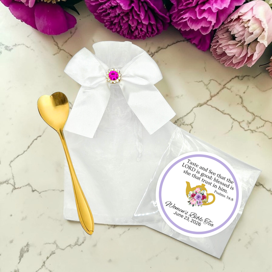 Heart Teaspoon Favors with Scripture Tea Bags (Set of 8)