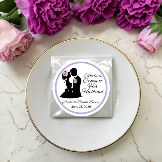 Crown Woman of God Silhouette Bridal Shower Tea Bags with Bible Verses (Set of 20)