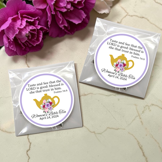 Teapot Women's Bible Study Tea Bag Party Favors (Set of 20)