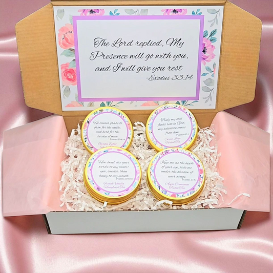 Rest in God Herbal Tea Sampler with Bible Verse Tin Tea