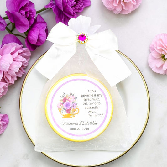 My Cup Runneth Over Prayer Breakfast Favors Scripture Tea Tins (Set of 10)