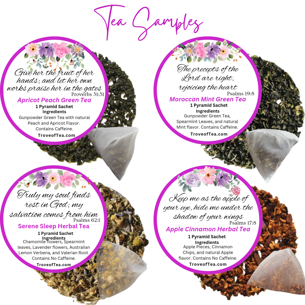 Golden Bloom Floral Bible Verse Tea Bag Holder