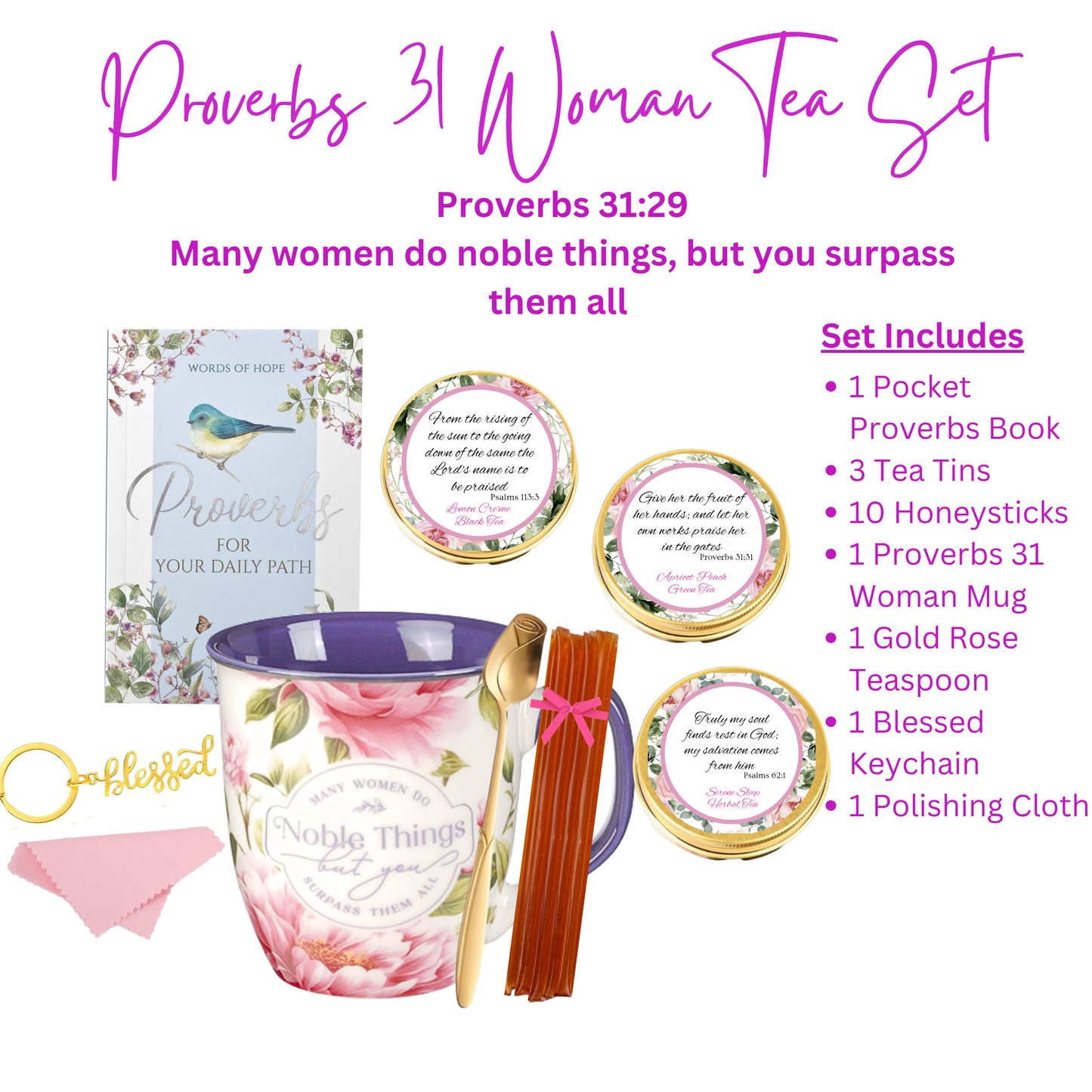 Proverbs 31 Woman Elevated Tea Set