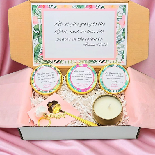 Island Praise Summer Tea Tin Gift Set with Bible Verses