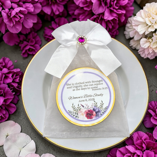 Bottom Floral Tea Party Favors for Ladies with Meditation Tea (Set of 10)