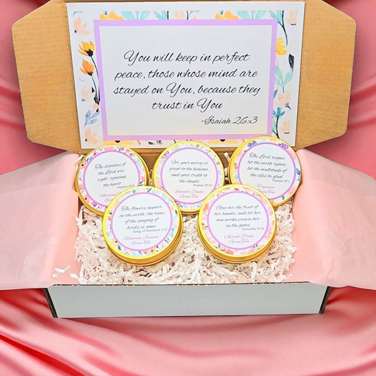 Woman of Peace Green Tea Sampler with Bible Verse Tea Tins