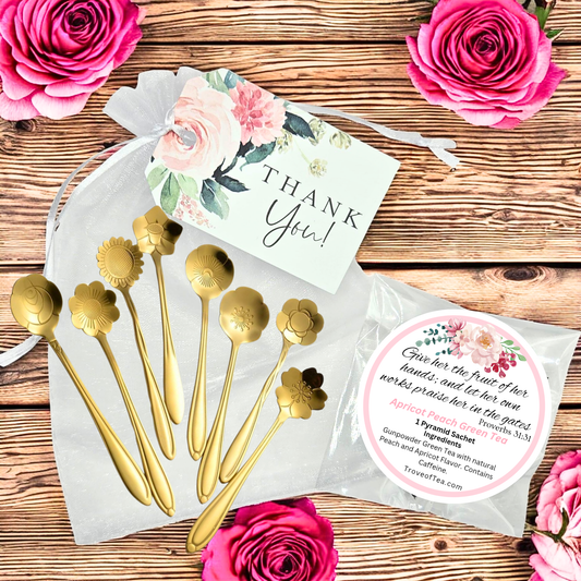 Dainty Flower Teaspoon Set - 8 Floral Teaspoons - 5 in