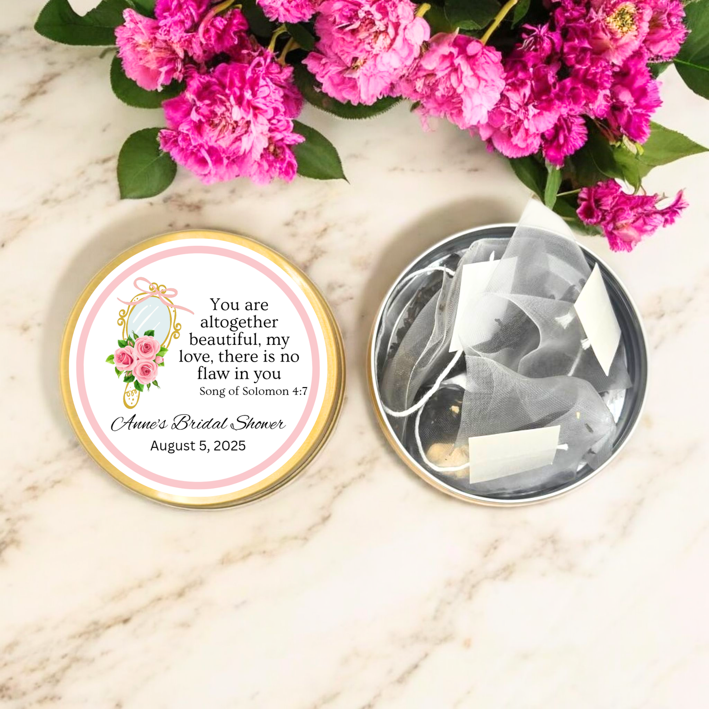  bride shower favor, favor metal, metal container, container wedding, wedding keepsake, bible verse gift
