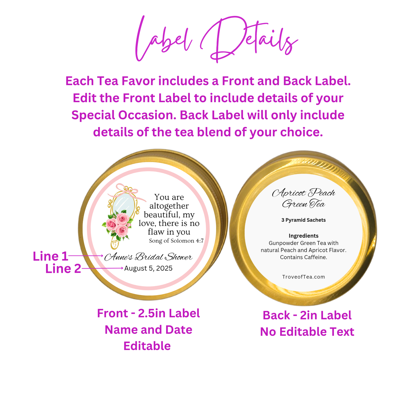 Mirror Bridal Shower Tea Party Favor (Set of 10)