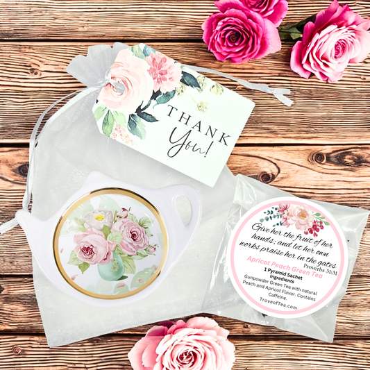 Golden Bloom Floral Tea Bag Coaster