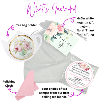 Golden Bloom Floral Tea Bag Coaster