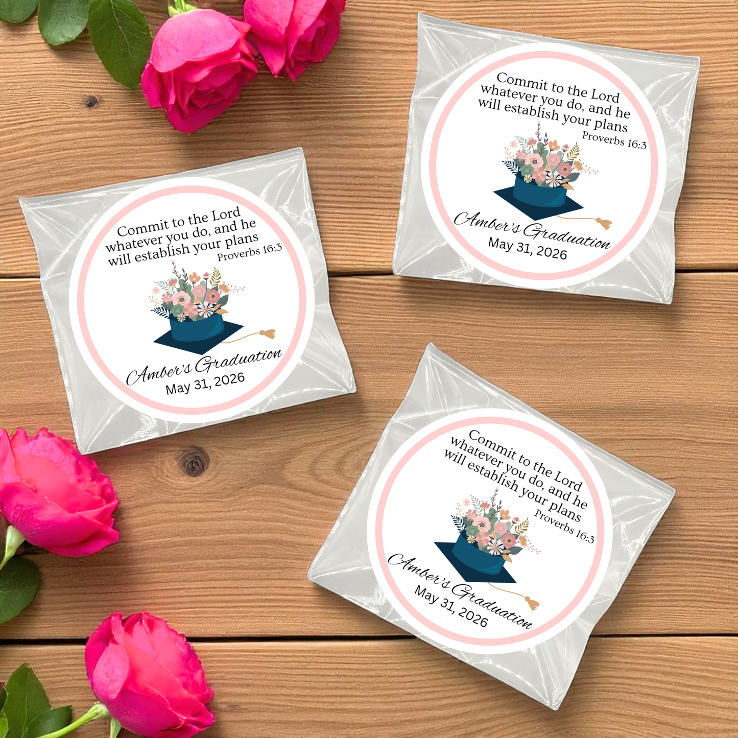 Floral Graduation Tea Bag Party Favor (Set of 20)