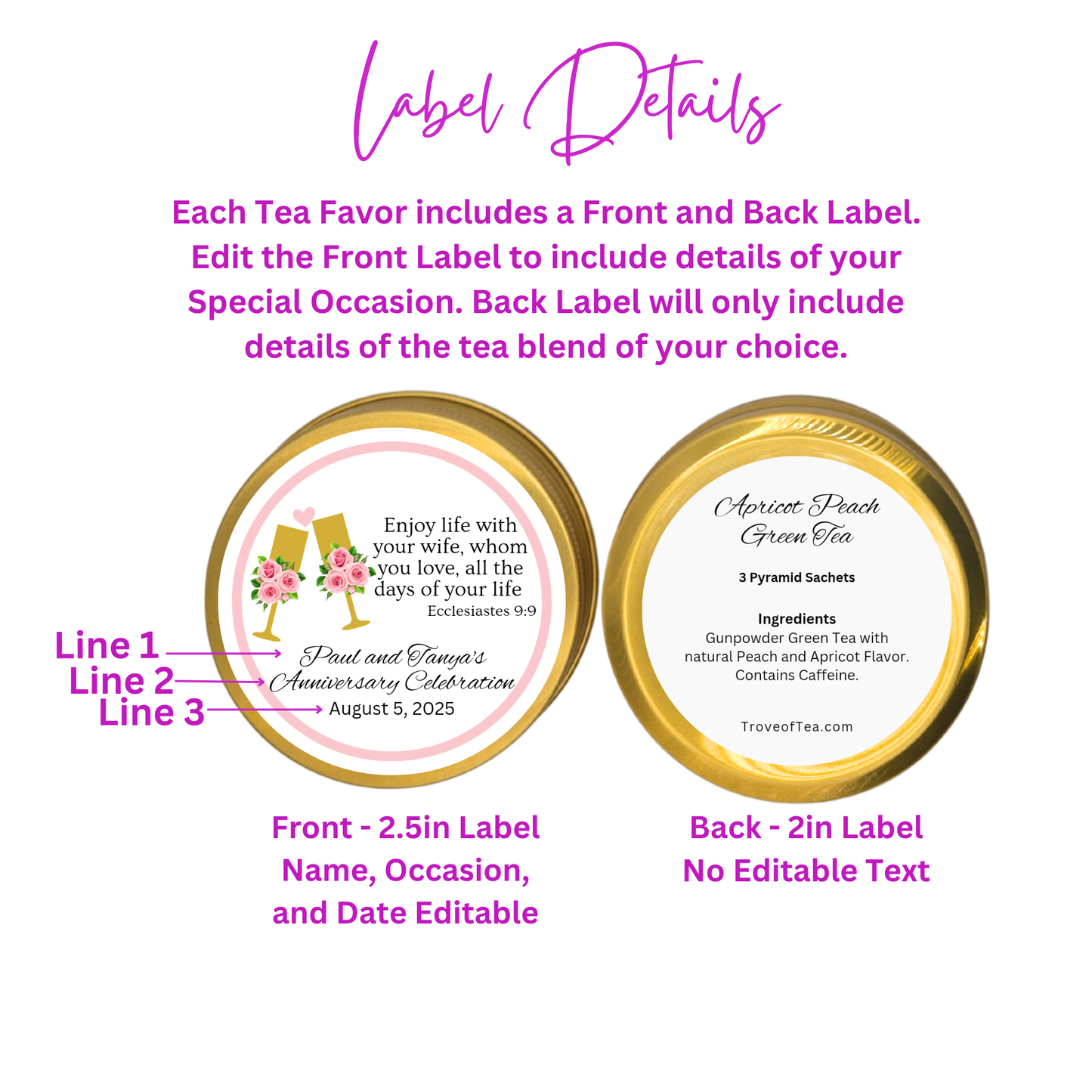 Glass Anniversary Tea Party Favor (Set of 10)