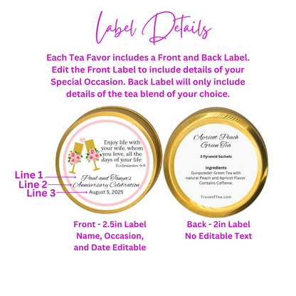Glass Anniversary Tea Party Favor (Set of 10)