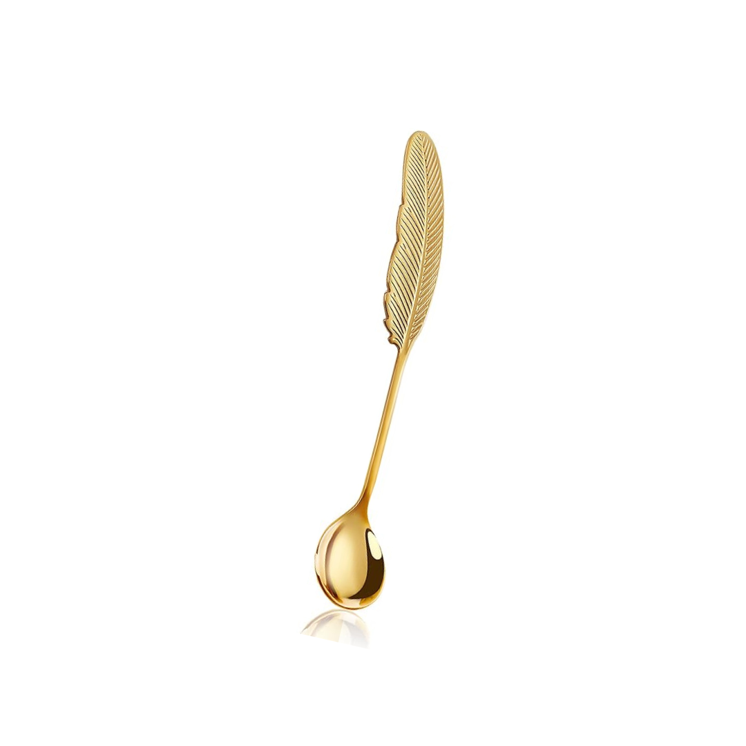 Lovely Gold Feather Teaspoon