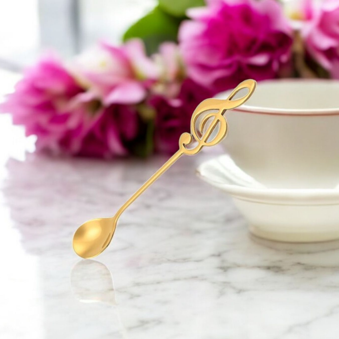 Elegant Gold Music Note Teaspoon