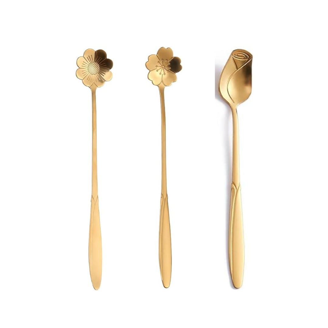 Long Floral Teaspoons