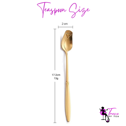 Long Rose Bud Teaspoon Size