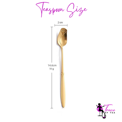 Short Rose Bud Teaspoon Size