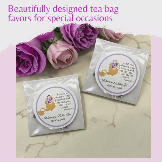 Teapot Women's Bible Study Tea Bag Party Favors (Set of 20)