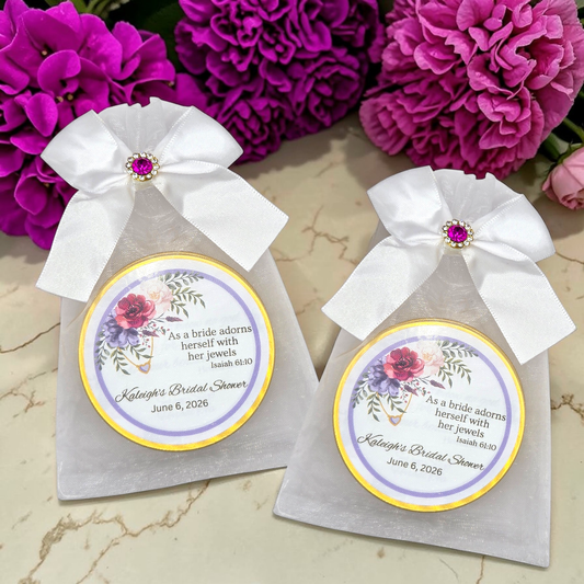 Floral Bridal Shower Bible Verse Tea Tin Party Favor (Set of 10)