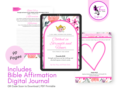 Clothed in Strength and Honor Black Tea Sampler Gift Set with Scripture Tea Bags