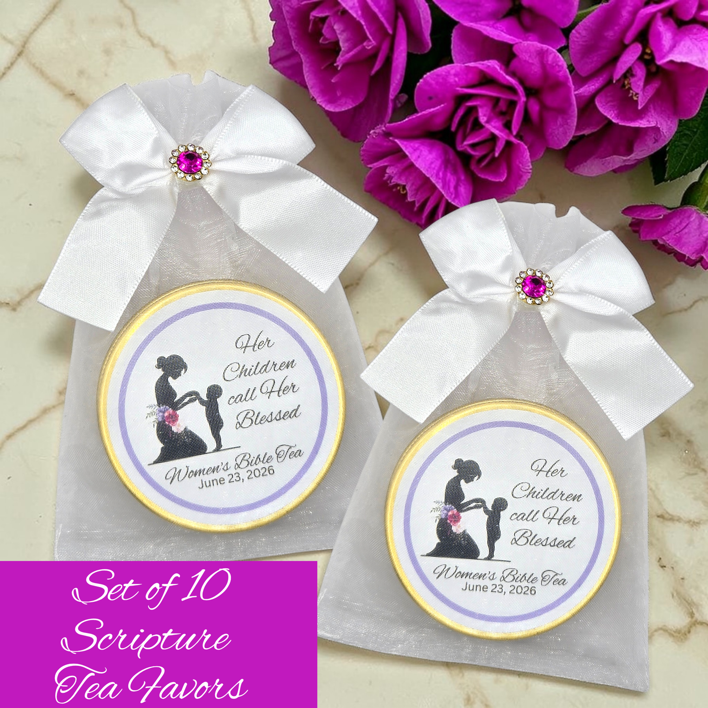 Blessed Woman Prayer Circle Bible Tea Party Favors (Set of 10)