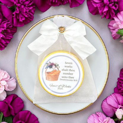 Feast of Weeks: Biblical Scripture Tea Tins for Religious Tea Party Favors (Set of 10)