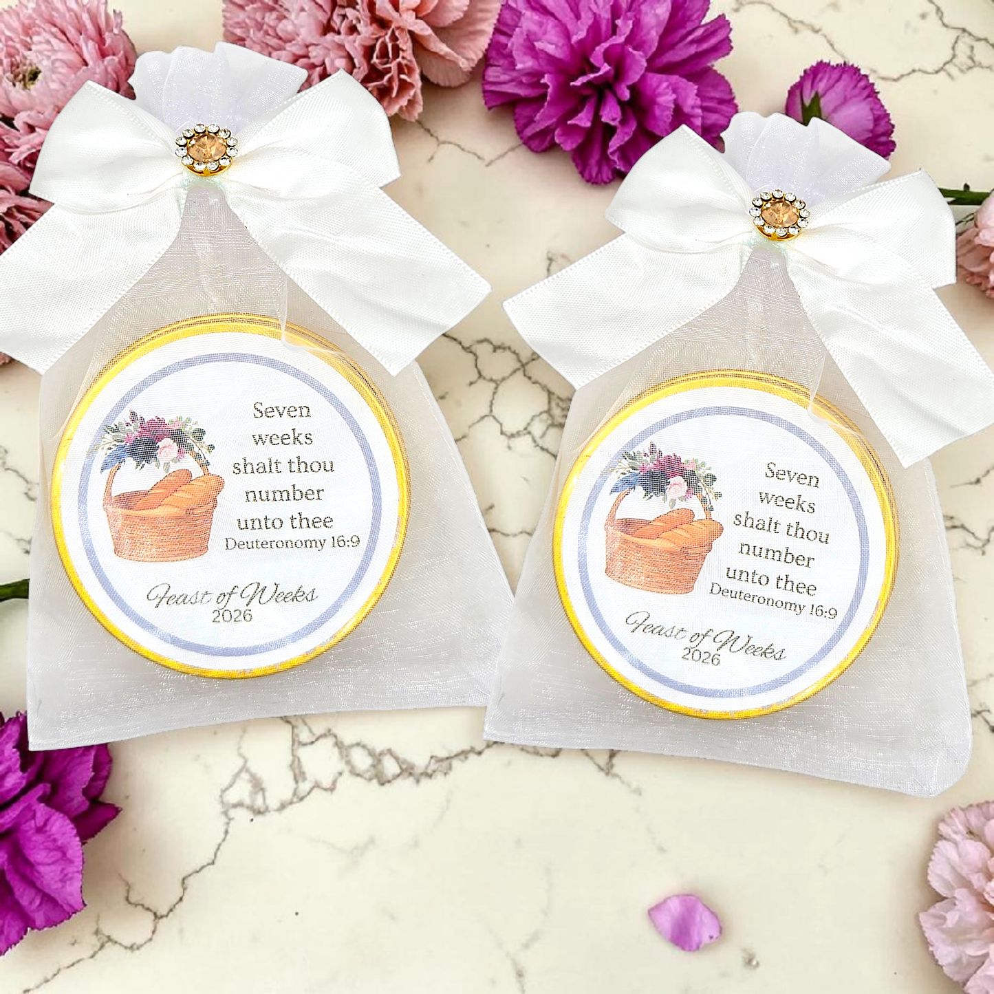 Feast of Weeks: Biblical Scripture Tea Tins for Religious Tea Party Favors (Set of 10)