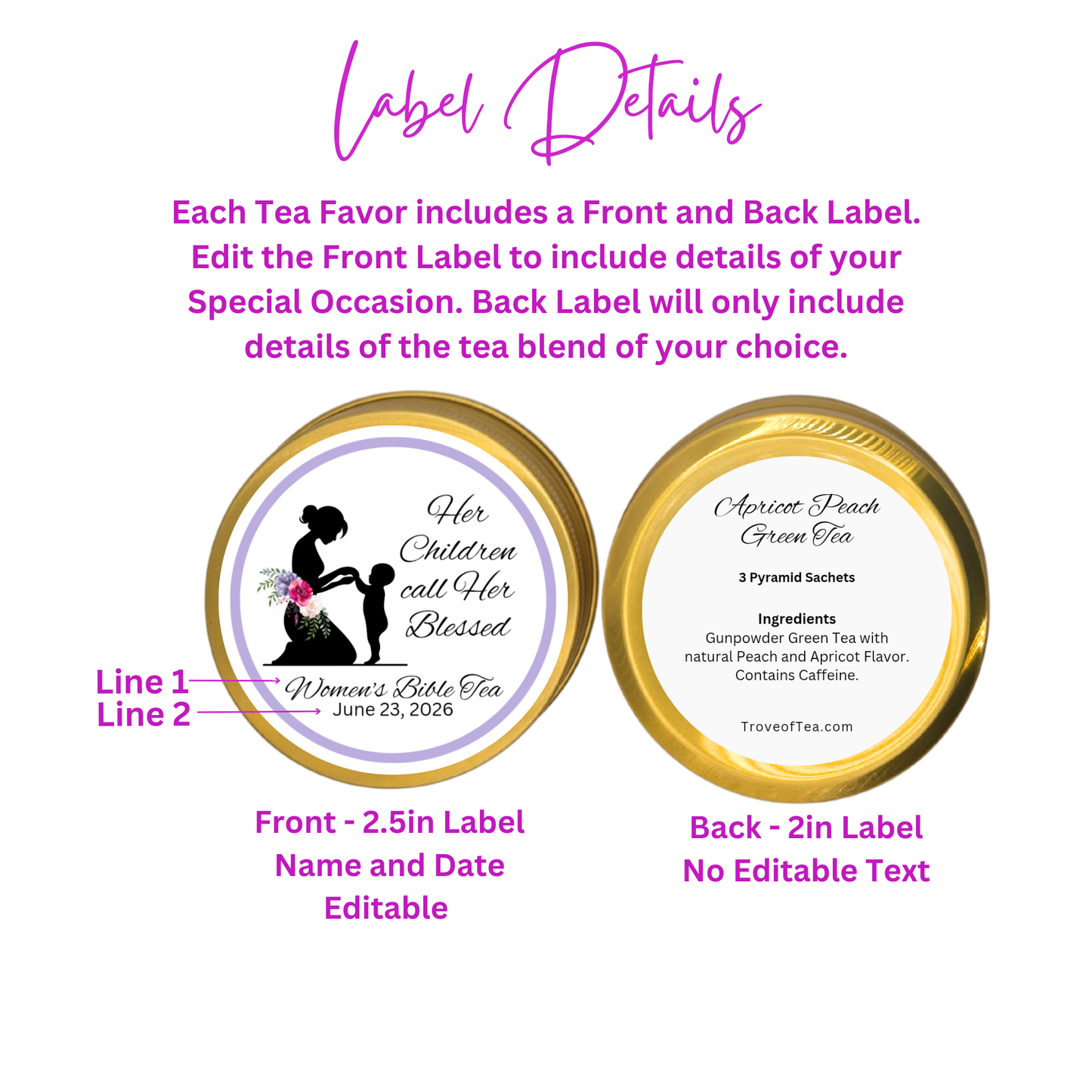 Blessed Woman Prayer Circle Bible Tea Party Favors (Set of 10)