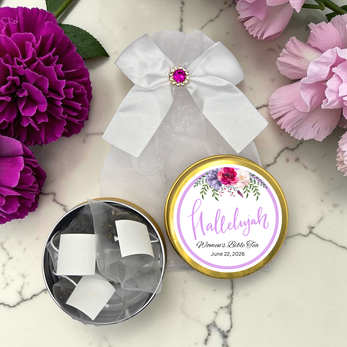 Hallelujah Scripture Tea Favors for Women’s Ministry, Prayer Breakfast (Set of 10)