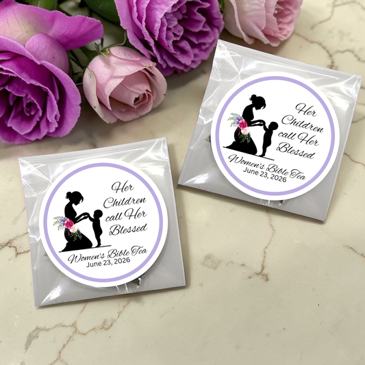 Blessed Woman Silhouette Scripture Tea Bag Favors (Set of 20)
